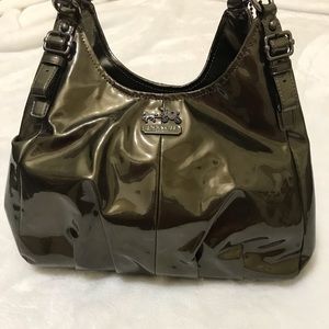 Coach Patent Leather Chocolate tone bag.